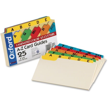 Oxford Guide, Card 3X5 A-Z, Ast Pk OXF03514